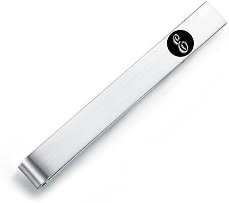 Honey Bear Mens Initial Alphabet Letter Tie Clip Bar - Normal Size Stainless Steel For Business Wedding Gift,5.4cm,Brushed Silver with Black A - Z