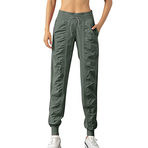 DABAOK Pantalones de chándal cómodos para mujer, ropa deportiva holgada para correr, yoga, fitness, pantalones casuales de 9 piernas, Ag., S