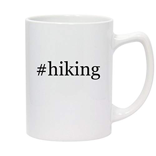 #hiking - 14oz Hashtag White Ceramic Statesman Coffee Mug