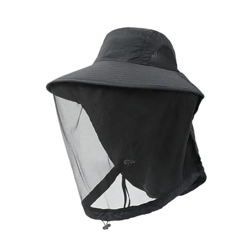 Gorra mosquitera exterior con protección total para cara y cuello en color negro