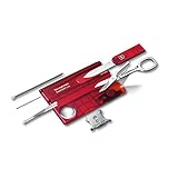 VICTORINOX(ビクトリノックス) スイスカード ライトトランスルーセントレッド スイス・アーミーナイフ 多機能 文房具 ステーショナリールーペ ボールペン LEDライト フィリップスドライバー付 13機能を搭載したスイス製 マルチツールデザイン賞受賞 小型 コンパクト 【国内正規品】 0.7300.T