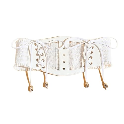LNNXSZ Corset Mujer Corsé Negro, Entrenador de Cintura Superior, Bustiers Que Adelgazan, cinturón Ancho, Ropa Debajo del Busto, Vestido de Cintura, Faja con Cordones(White)