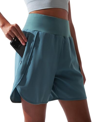 BebreezChic Sporthose Kurz Damen Sommer Hohe Taille Sport Shorts 2 in 1 mit Tasche Schnelltrocknende Running Shorts Fitness Yoga Kurze Hose BebreezChic Sporthose Kurz Damen Sommer Hohe Taille Sport Shorts 2 in 1 mit Tasche Schnelltrocknende Running Shorts Fitness Yoga Kurze Hose