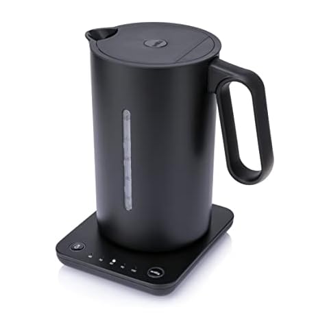 Wilfa SVART FORMAT Wasserkocher I 1,25 Liter I 2.200 Watt I manuelle Temperaturregelung 40 bis 100 Grad I mit Warmhalte-Funktion I Isolierter Doppelwand-Wasserkocher Cover
