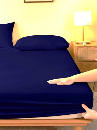 Image of Cotton Feel Terry 72x36 inch Ultra Soft Waterproof Mattress Protector King Size | Breathable Hypoallergenic Mattresses Cover for King Size Bed (DarkBlue)
