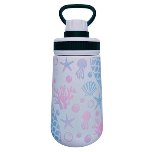 La Ruotante Borraccia Termica per Bambini, 350 ml, in Acciaio Inox con Cannuccia (sirena)