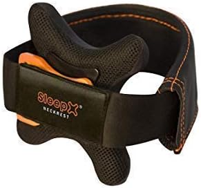 SleepX neckrest - Premium Travel Pillow, Headrest: Better Than Neck Roll, Neck Rest, Neck Pillow – Perfect for Sleeping on Plane, Train, Car and Bus (textilecover, L (Collar Size – 16 1⁄2″- 22 3⁄4″))