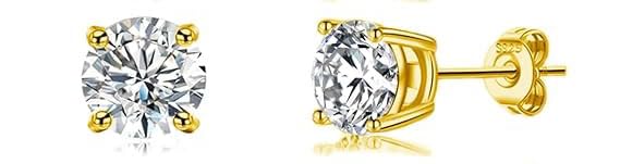 Senteria Silber Creolen für Damen S925 Sterling 14 Karat Weißgold Plattiert Gedrehte mit Zirkonia Leichte Kleine