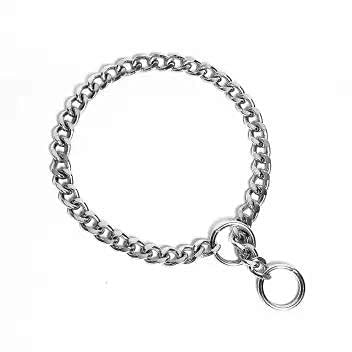 Kapoor Pets Dog Collar & Chain (Small, Silver) Chrome Plated Dog Choke Chain Dog Collar Chain Choke Chain Training Collar Training Chain - Small