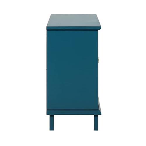Walker Edison Wood Kitchen Accent Buffet Sideboard Entryway Serving Storage Cabinet With Doors Entryway Kitchen-Dining Room Console Living Room, 32 Inch, Blue #TOP7