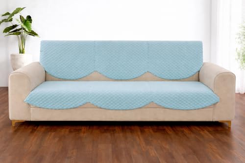 Image of Velvet Quality Raising Quilt Patterns Sofa Covers Set (Firoji, 3 Seater)