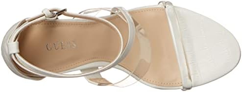GUESS Women's Felecia Heeled Sandal, White, 11 | Image 4