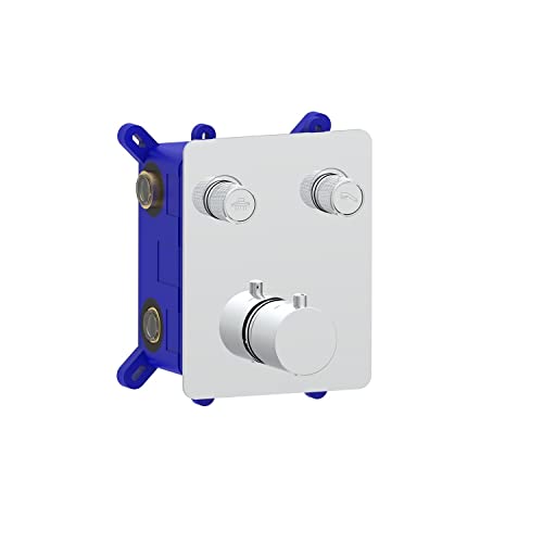 Vance Chrome 2 Outlet Concealed Thermostatic Shower Valve with 2 Function Push Button