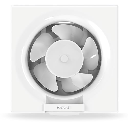 Polycab Freshner Neo 200mm Energy Efficient Exhaust fan for Kitchen, Bathroom | Noiseless, Sleek Design Easy to Clean | High Speed, Powerful Motor, 100% Copper Winding, 2 Year Warranty【White】