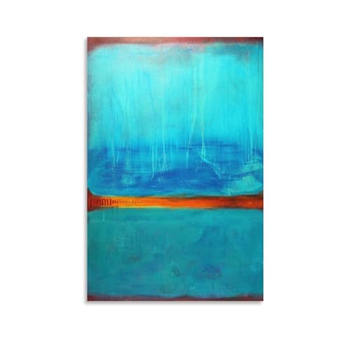 Poster con stampa artistica su tela di Mark Rothko Study in Blue Painting (2) poster decorativo moderno per la casa, 20 x 30 cm