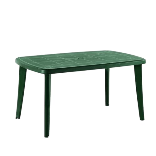Sp Berner Shaf - Mesa De Jardín De Comedor Tonelle Mesa De Exterior En Polipropileno Verde 140 Cm Resistente A La Intemperie Orificio Parasol Diseño Funcional Para Jardín, Terraza Y Patio