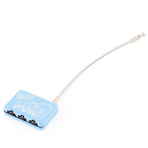 Image of Aexit Metal Wire Padlocks & Hasps Hoop 3 Dials Combination Sky Blue Mini Bag Shaped Cartoon Resettable Padlock for Combination Padlocks Luggage Suitcase