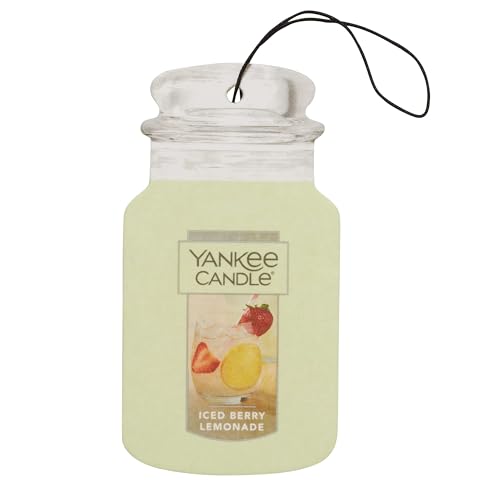 Yankee Candle Paper Car Jar Air Freshener for Long Lasting Fragrance (Iced Berry Lemonade