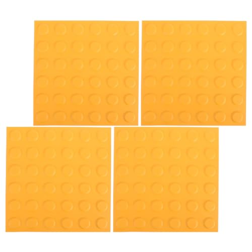 LOORGVEL Ladrillos Sensoriales Táctiles Antideslizantes 25x25 Cm Color Amarillo Puntos Guía para Pavimentos Ciegos, 4 Piezas para Suelos Exteriores y Accesos para Personas Discapacidad