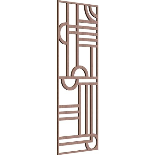 Riverton Decorative Pierced Fretwork Wood Wall Panels, 17 3/8"W x 44 3/8"H x 3/8"T, Walnut
