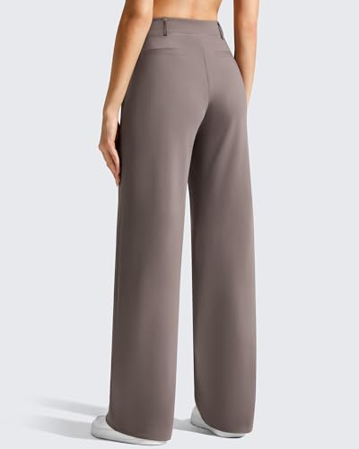 Image of G4Free EverGoing Women's Wide Leg Dress Pants Pull On Stretchy High Waisted Casual Trousers with Pockets
