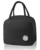 FUGLUS Bolsa Termica Porta Alimentos, 5.5 L Bolsa Comida Trabajo Portátil Fiambreras Comida Trabajo Bolsa Almuerzo para Escuela Oficina Picnic(negro)