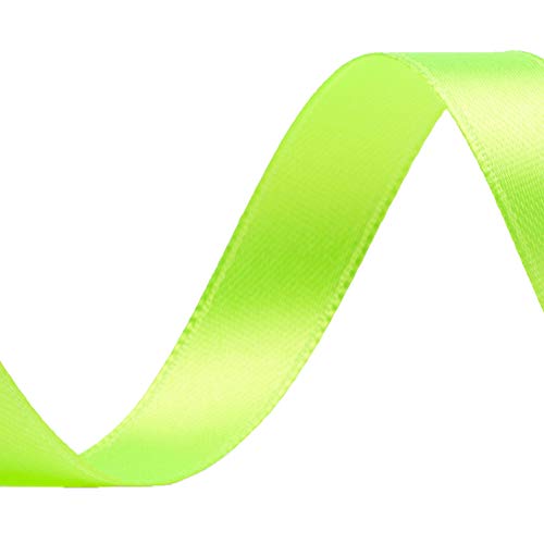 Image of Solid Color Double Faced Apple Green Satin Ribbon 5 /8 inch X 25 Yards, Ribbons Perfect for Crafts, Wedding Decor, Bow Making, Sewing, Gift Package Wrapping and More