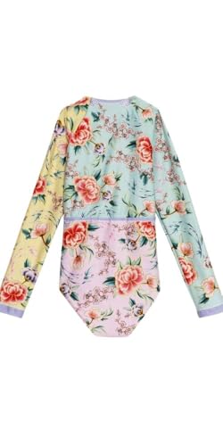 AGUA BENDITA Kids One Piece Swimsuit, Floral Print, Cutout Details, Long Sleeve, UPF 50+, Recycled Polyester/Elastane2