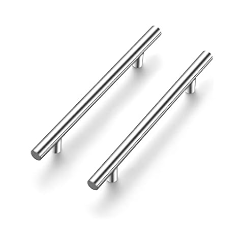 Ravinte 5 Stück Schrankgriffe Edelstahl 128mm Möbelgriffe Silber T-Zuggriffe für Küchenschranktüren Türgriffe Küche Schubladengriffe Stangengriff Schrankgriffe in Silber Cover