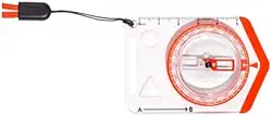 Bússola para Corrida de Trekking Begin 100, Transparente com Laranja, com Cordão de Segurança