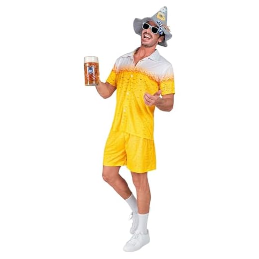 WIDMANN MILANO PARTY FASHION - Costume Party Fashion costume de bière, chemise et short, fête de la bière, Bavière, tenue de bière, festival