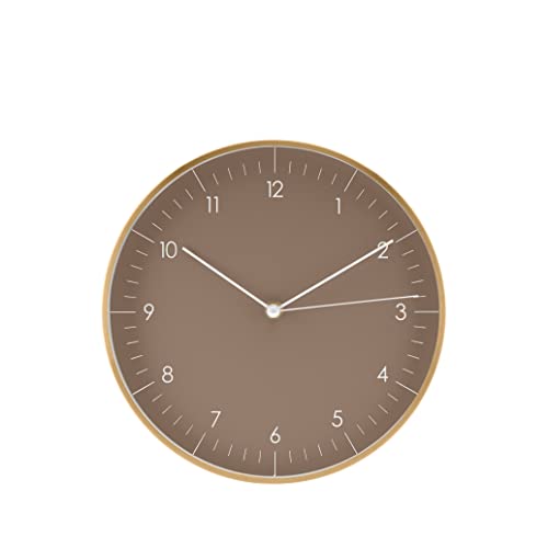 Luuk Lifestyle S1814-21 10 Inch Wall Clock With Silent Movement, Minimalist Scandinavian Design, Kitchen Clock, Decoration For Living Room, Bedroom, Hallway cover