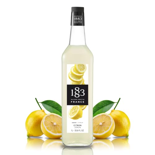 1883 Lemon Syrup for Drinks, Made in France, 1 Liter Plastic Bottle
