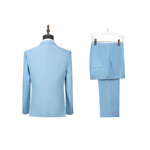 JinXuanYa Men's 3 Piece Linen Suit - Regular Fit Cotton Linen Blazer, Vest & Pants Set3