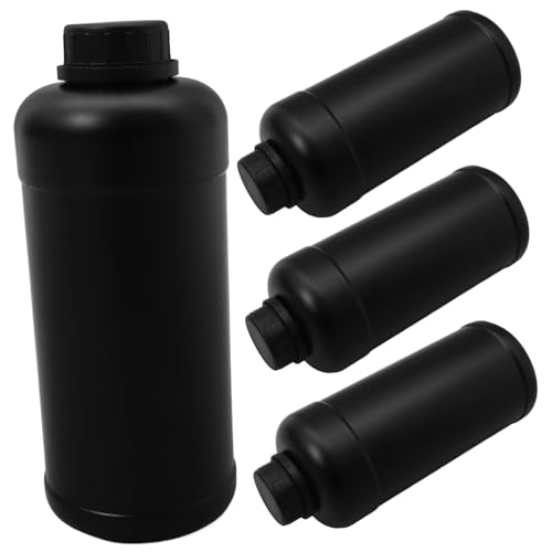 CHILDWEET 4pcs Plastic Sample Bottles Laboratory Chemical Container Lab Chemical Reagent Bottle Scientific Reagent Gel Beading Bottle Chemical Agent Container Sample Reagent Container Black