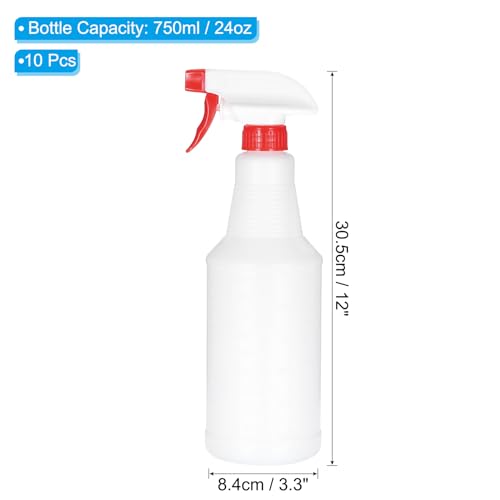 Botellas de spray plásticas 750ml vacías con boquilla ajustable roja 3