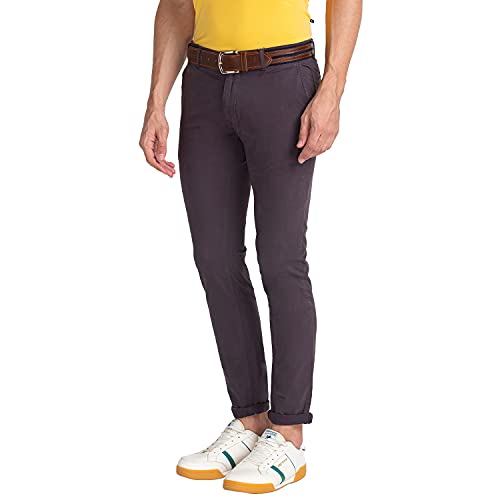 Image of Parx Men's Cotton Blend Rfd Pattern Low Rise Tapered Fit Flat Front Casual Trouser