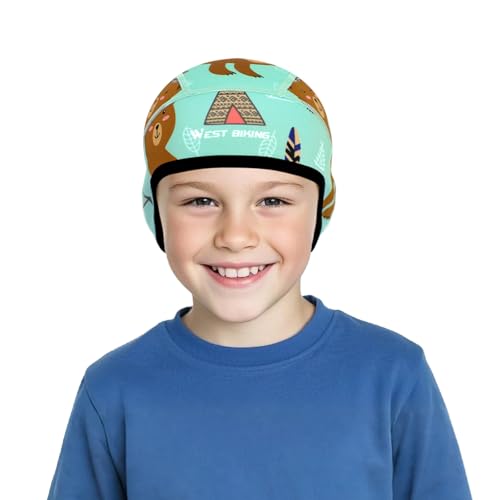 AYPOW - AYPOW Kids Winter Thermal Cycling Skull Cap Under Helmet Hat for 5-12 Years, Windproof Fleece Lined Helmet Liner with Ear Cover, Bike Riding Skating Skiing Beanie Headwear for Boys and Girls Outdoor