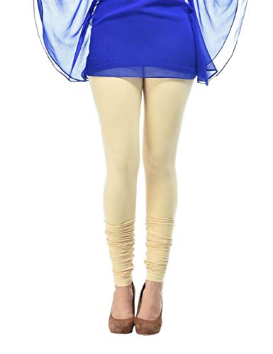 Image of Frenchtrendz Women's Cotton Spandex Stretchable Mid Rise Slim Fit Churidar Leggings Pull On