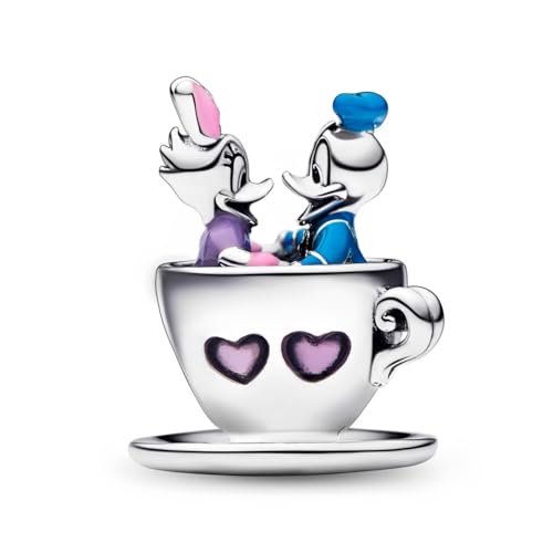 The Charmery Character charm Ducks In Spinning Teacup Charm 925 Sterling Silver Charm Compatible with Pandora Charms,and Many Other UK Charm Bracelets.