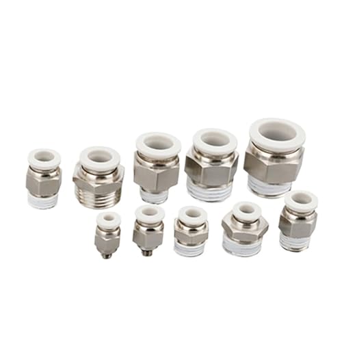Conectores de tubería PC4-01 blancos rápidos para neumática e impresión 3D paquete de 10 piezas 2