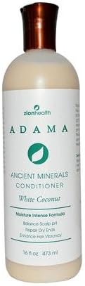 Zion Health Adama Minerals - Acondicionador antiencrespamiento, coco blanco, 16 onzas líquidas