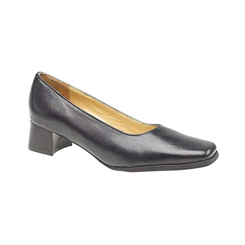 Amblers Walford Ladies Wide Fit Leather Court Shoes - Navy, 4 UK