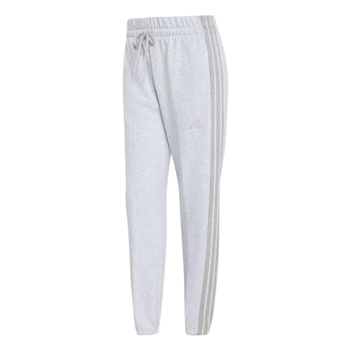 adidas Damen Essentials 3-Stripes French Terry Cuffed Pants, Light Grey Heather/medium Grey Heather, M – Ansicht 1