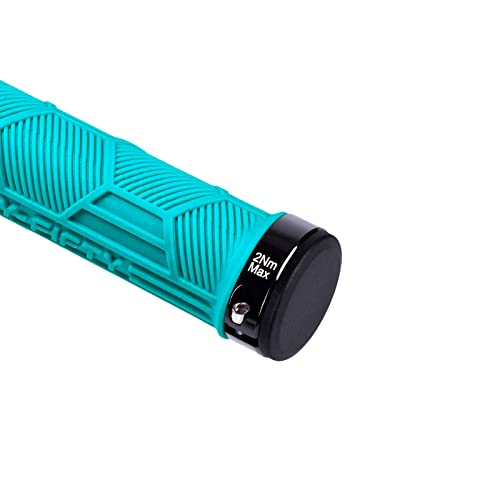 Fifty-Fifty Double Lock-On Mountain Bike Grips, Bicycle Handlebar Locking Grips, Non-Slip Mtb Handle Grips (Turquoise) #TOP2