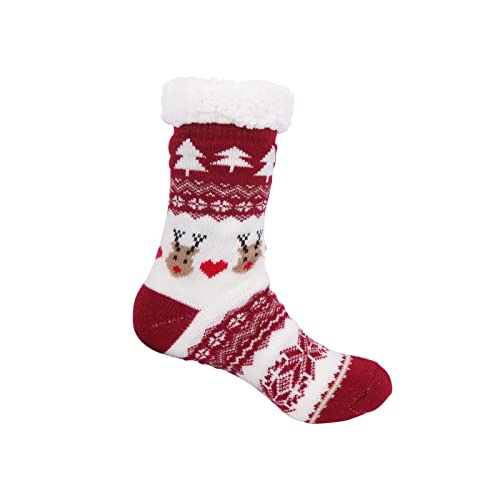 Generisch 2025 - Calcetines de invierno para mujer, calcetines de suelo, calcetines de nieve, calcetines de forro polar engrosado, medias sin malla, Vino, Talla única