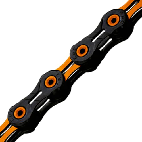 10-Speed DLC10 Series High-Performance Chain | for Road/Mountain/Gravel | Shimano, SRAM, and Campagnolo Compatible | 116 Links, Missing Link Included | Orange