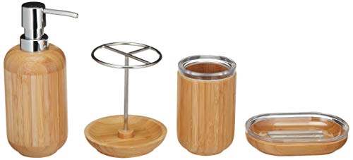 Preisvergleich Produktbild AmazonBasics - Bambus-Badezimmer-Set, Rund, 4-teilig