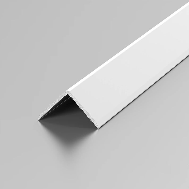 L-Shape Corner Strip, Aluminium Threshold Strips, Floor Transition Strips, Corner Guards, Flooring Edge Trim Joining - 100cm(3pcs)(White,0.6 * 0.6cm) โ image 1