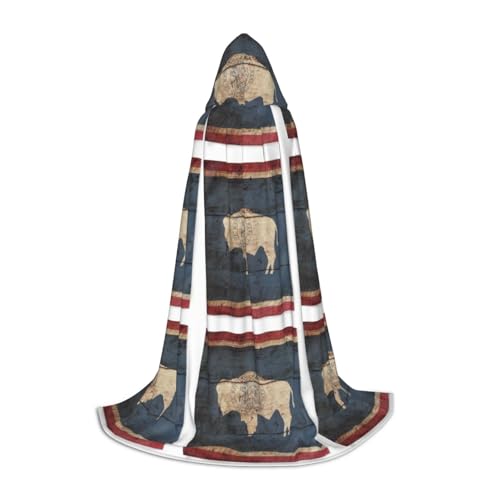 Cape à capuche longue Wyoming pour déguisement Halloween et costume de carnaval